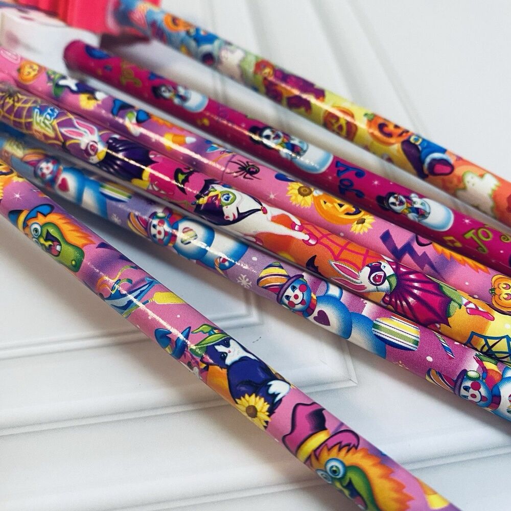 Vintage Lisa Frank Pencil Lot Eraser Topper Holiday Christmas Halloween